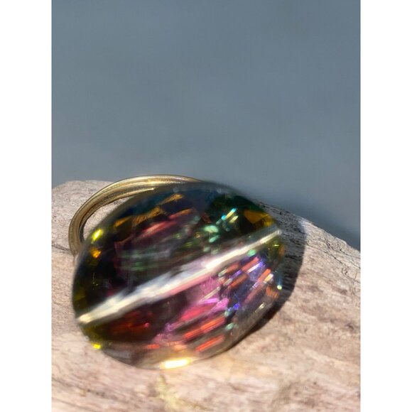 Handcrafted Wire Wrapped Multi-Color Gemstone Ring Size 8 - Picture 15 of 16